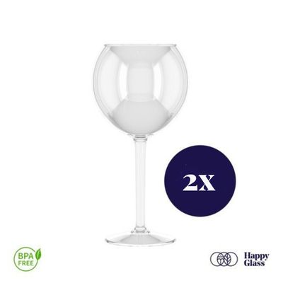 HappyGlass Miss Liza Copa de Gin-Tonic - Set de 2 Copas de Plástico 630 ml - Transparente