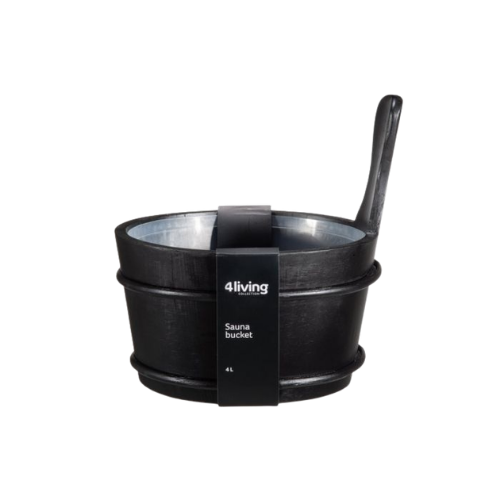 Emendo Set de: Cubo + cucharón y Fragancia aromática de eucalipto 1L - color NEGRO