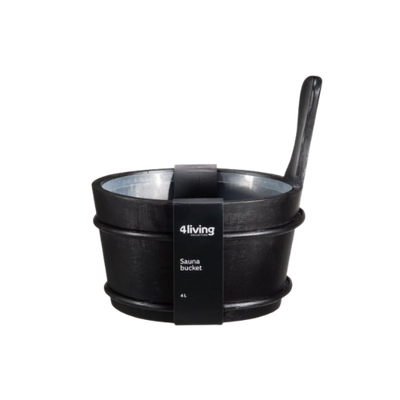 Emendo Set de: Cubo + cucharón y Fragancia aromática de eucalipto 1L - color NEGRO