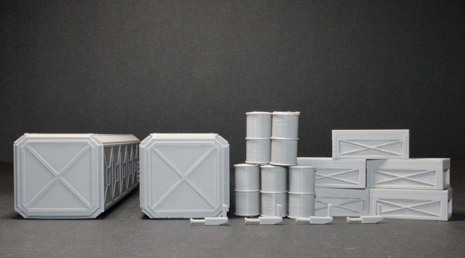 Shipping Container Closed Doors X-1, X-2, Boxes, Oil Drum Barrels, Video Cameras