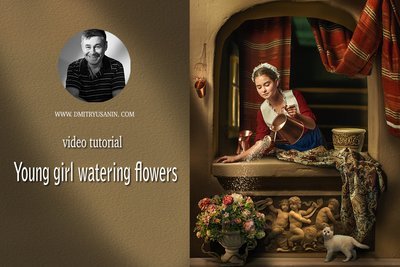 Video lesson &quot;Young Girl watering flowers&quot;