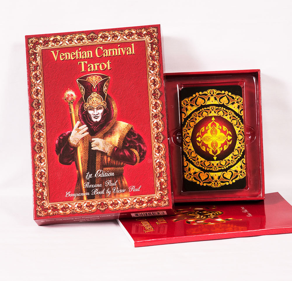 Venetian Carnival Tarot Set - Book and cards in a box, FREE SHIPPING Worldwide