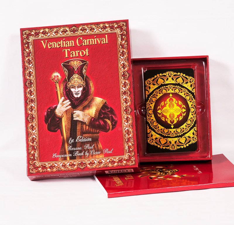 Venetian Carnival Tarot Set - Book and cards in a box, FREE SHIPPING Worldwide