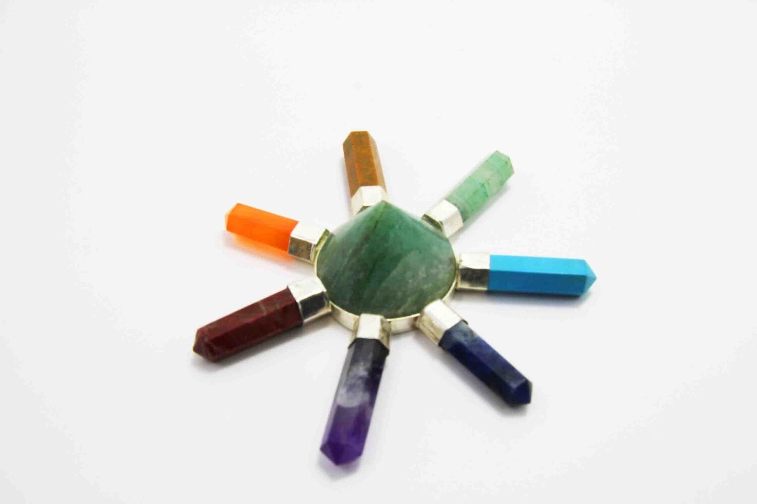 BALANCE ENERGIZER WAND WITH 7 CHAKRA GEMSTONE POINTS 16651