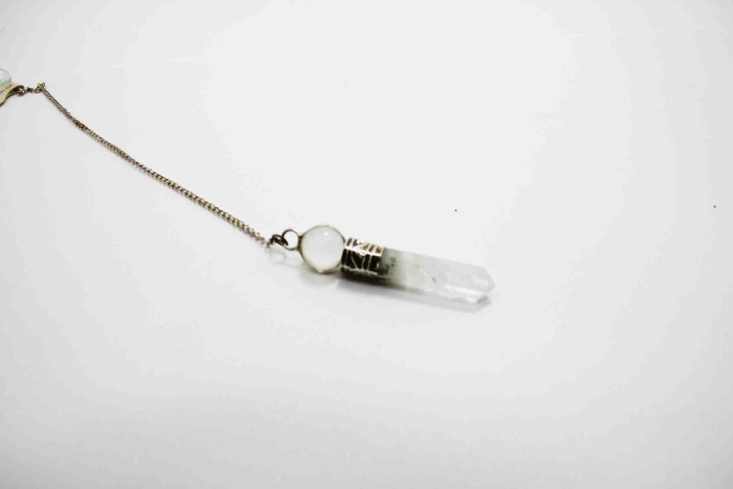PENDULUM WITH GEMSTONE POINT AND SPHERE ENDS ASSORTED STONES 14490