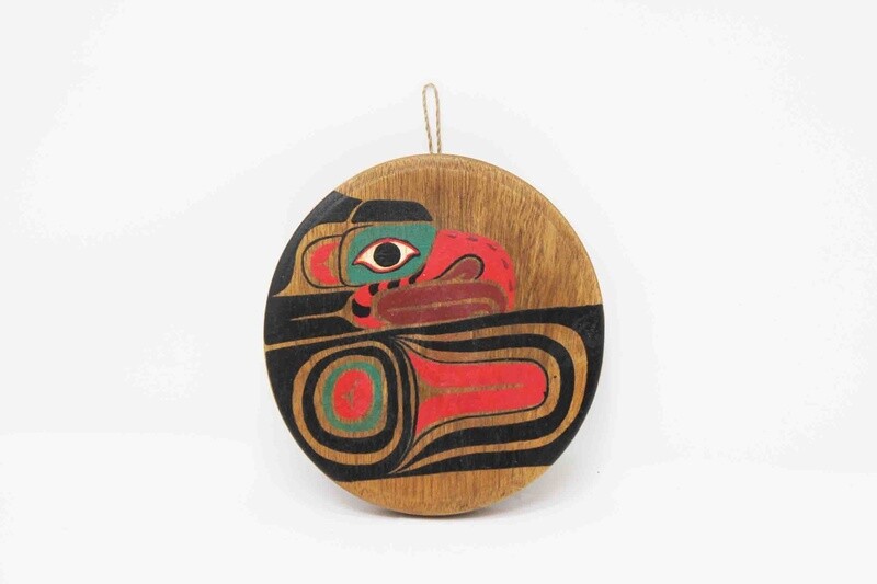 NORTHWEST INDIAN STYLE WALL ART ON ROUND WOOD SLAB 2013