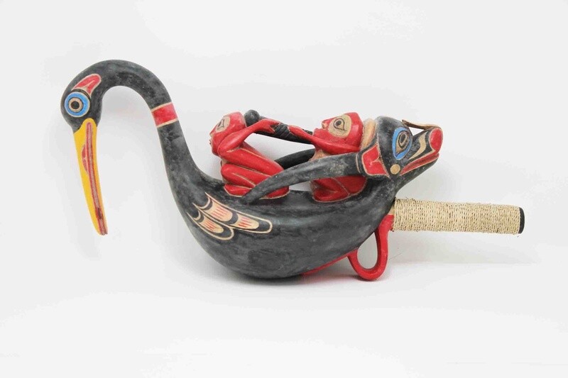 NORTHWEST INDIAN STYLE HERON BIRD RATTLE 2168