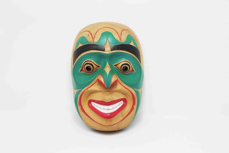 NORTHWEST INDIAN STYLE MASK IN ASSORTED STYLES. HAND CARVED AND PAINTED FROM JEMPINIS HARDWOOD 1235