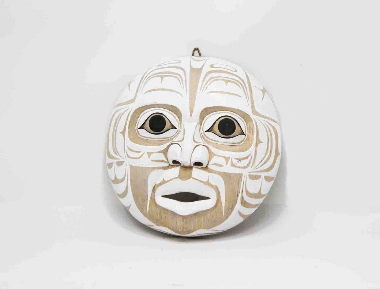 NORTHWEST INDIAN STYLE MOON MASK OR ASSORTED MASK STYLES. HAND CARVED AND PAINTED FROM SUGAR WOOD. 26340