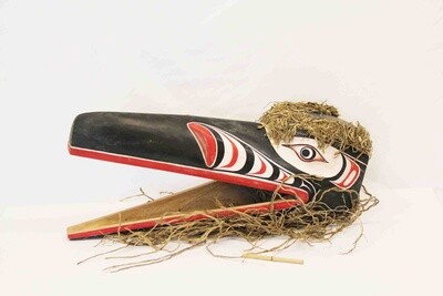 RAVEN MASK WITH MOVEABLE JAW AND GRASS TRIM 28946