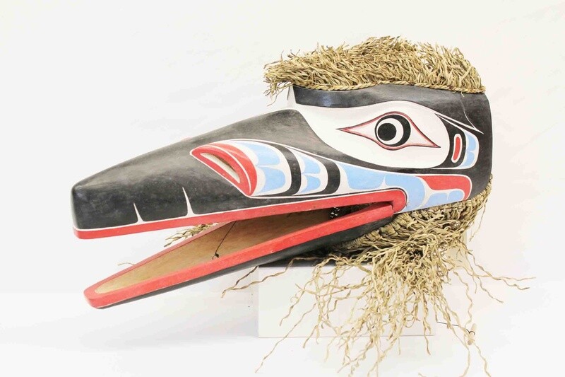 RAVEN MASK WITH MOVEABLE JAW AND GRASS TRIM 28946