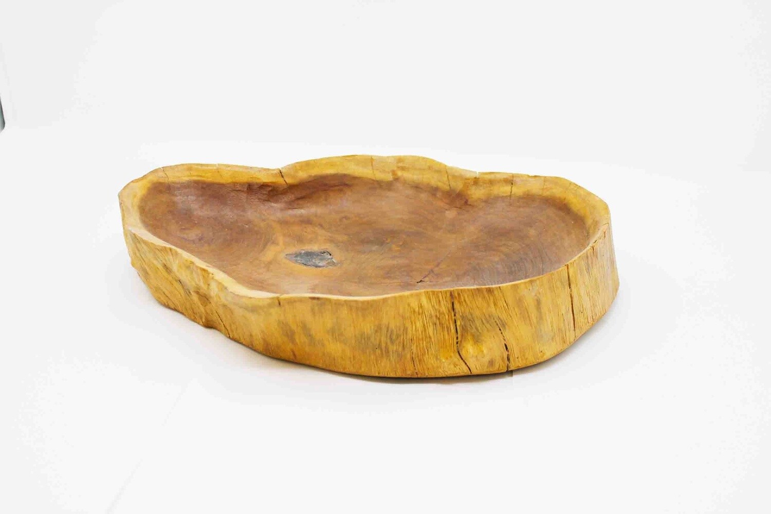TEAK ROOT SLAB BOWL WITH ABSTRACT LIVE EDGE 2205