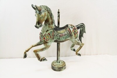 CAROUSEL HORSE STATUE ANTIQUE FINISH 28435
