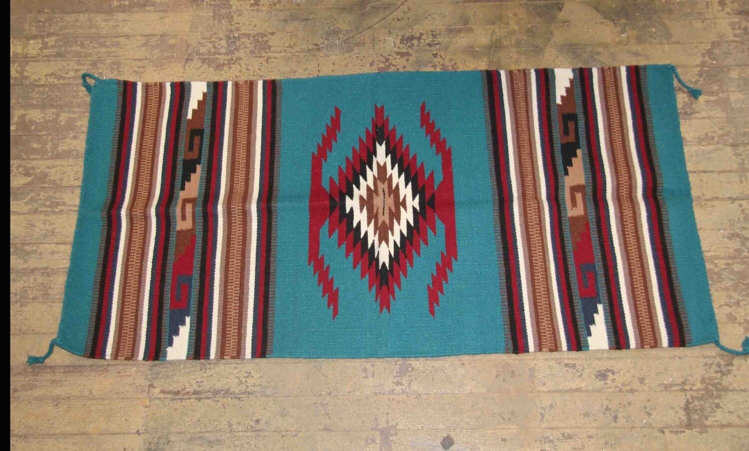 SOUTHWESTERN HAND WOVEN WOOL RUG IN TRADING POST AND INDIO AND MAYA MODERN DESIGNS 16388