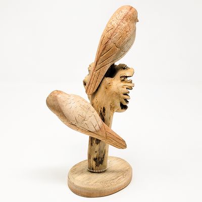 COLD PUFFY BIRDS PAIR STATUE  2357