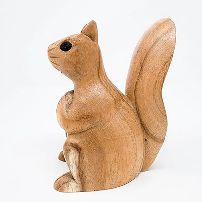 SQUIRREL STATUE HAND CARVED FROM SUAR HARDWOOD 2100