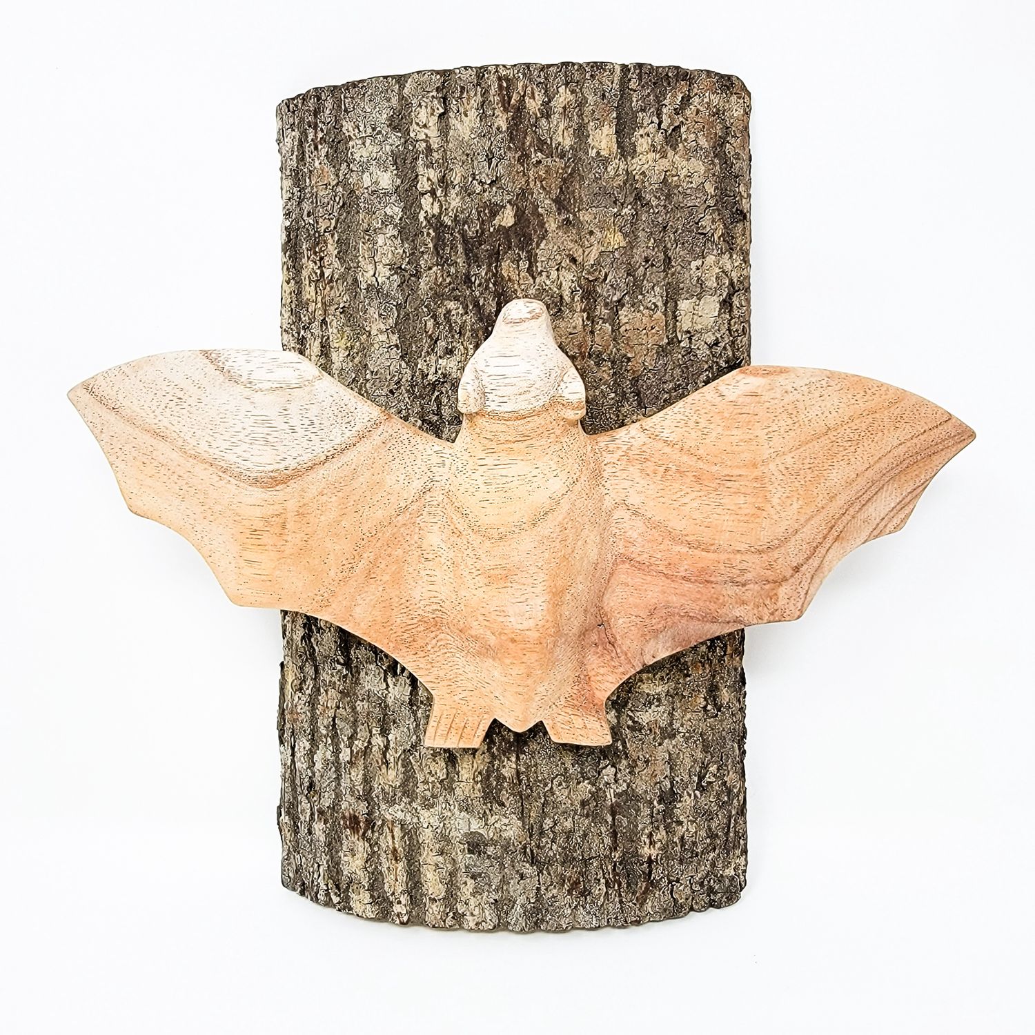 BAT STATUE ON LOG WITH WINGS OUT 2290, Item #: 2290, Alternate Lookup: CKB4-183, Vendor Stock #: TIN 027 10in 26cm