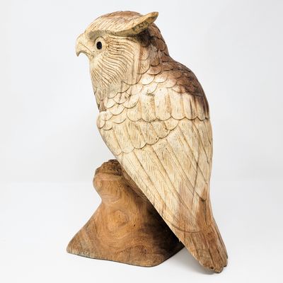 OWL STATUE SUAR HARDWOOD 6320