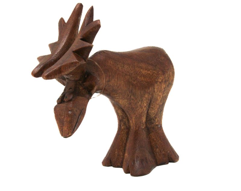GOOFY MOOSE STATUE   ALBESIA WOOD 1259