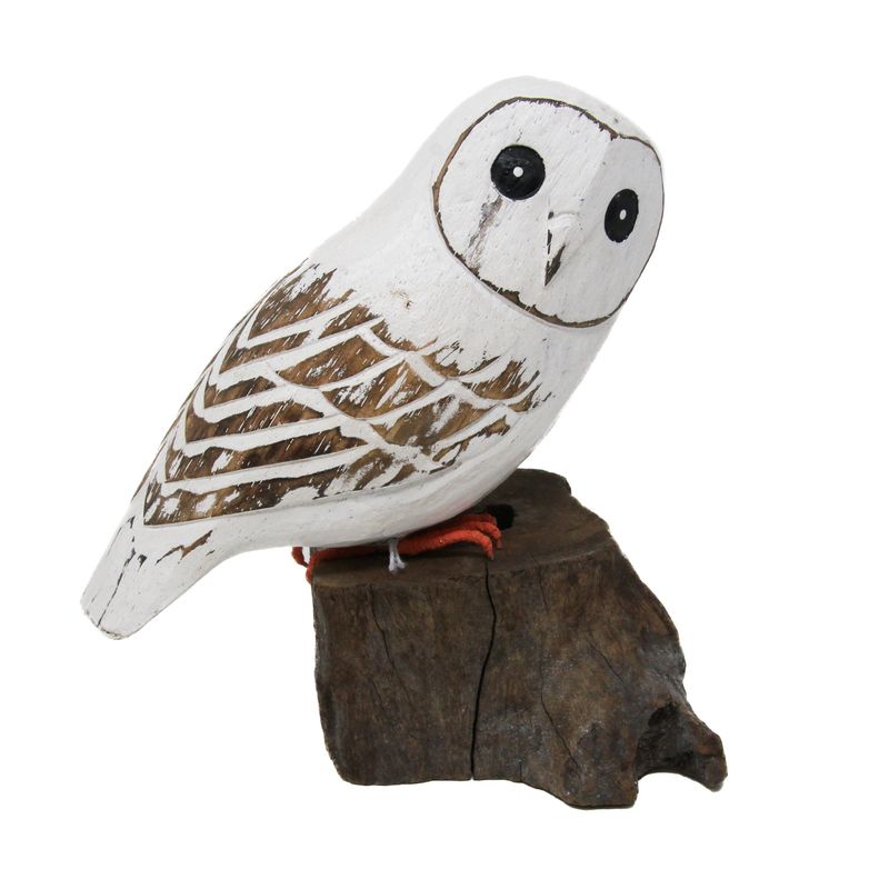 OWL HAND PAINTED BIRD STATUE 2369