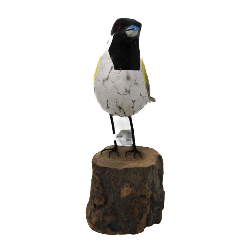 WHITE /BLACK HAND PAINTED BIRD STATUE 2370