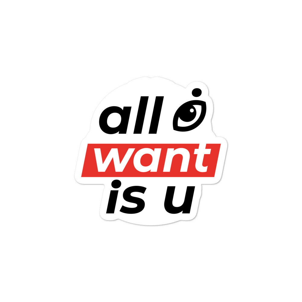 Lyric Collection &quot;All Eye Want is U&quot; Bubble-free Stickers, Size: 3x3