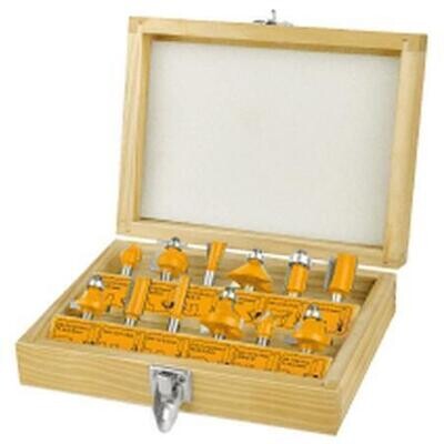 12Pcs Router Bits Set (12mm) INGCO