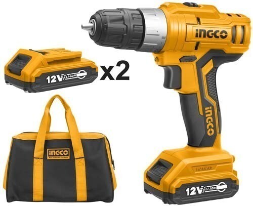 Li-Ion 12 V Cordless Drill with Extras INGCO
