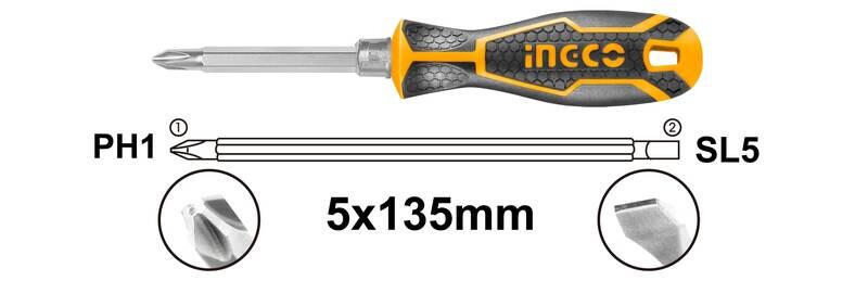 2 IN 1 Screwdriver set 135mm INGCO
