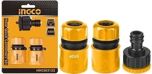 3Pcs Hose Quick Connectors Set INGCO