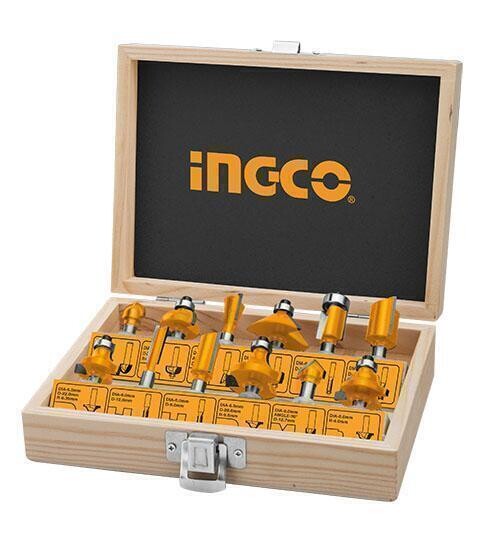 12Pcs Router Bits Set (8mm) INGCO