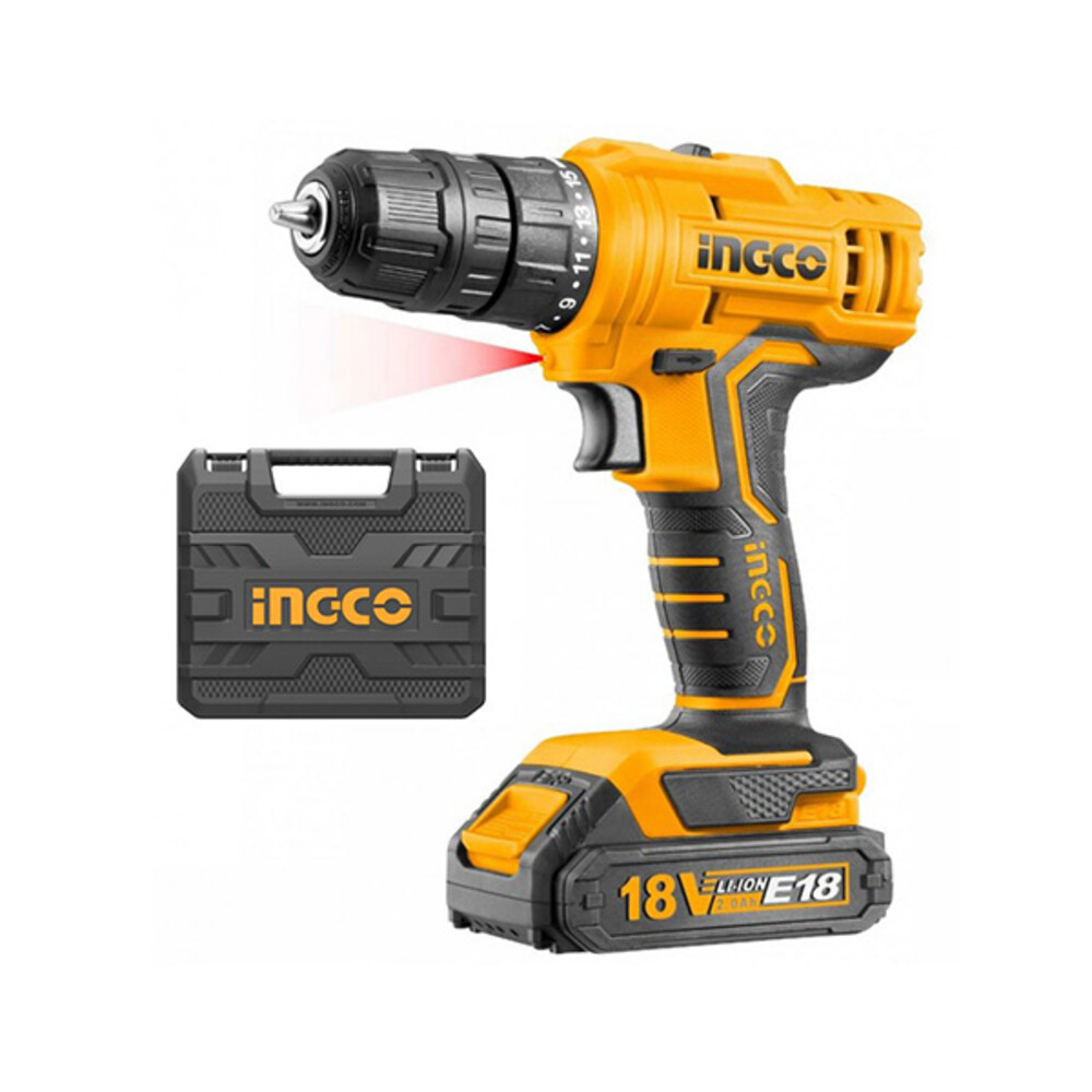 Li-Ion Cordless Impact Drill 18V with Extras INGCO