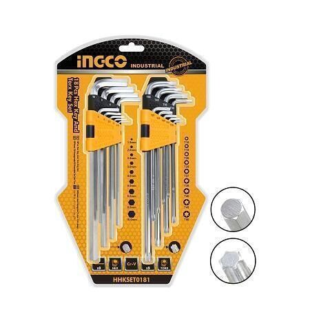 18 Pcs Hex Key & Torx Key Set INGCO