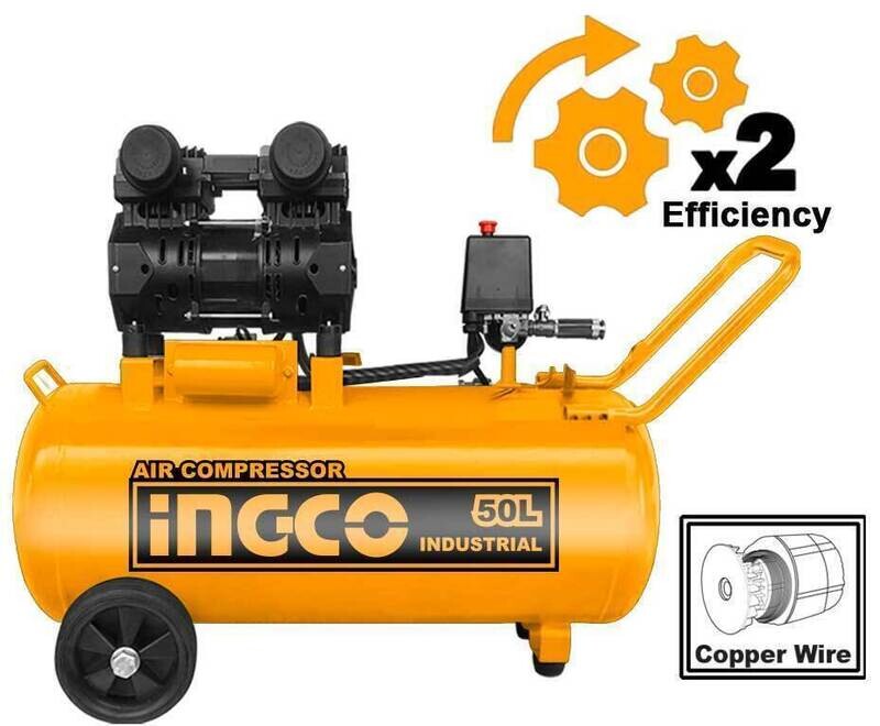 50 Litreâ€‹ Silent Air Compressor 1.6 HP & Copper Wire Motor INGCO