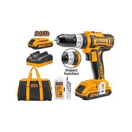 Li-Ion 20 V Cordless Drill 10mm with Extras INGCO