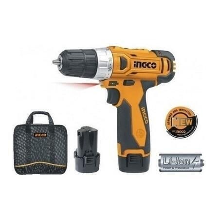 Li-Ion Cordless Impact Drill 12V with Extras INGCO
