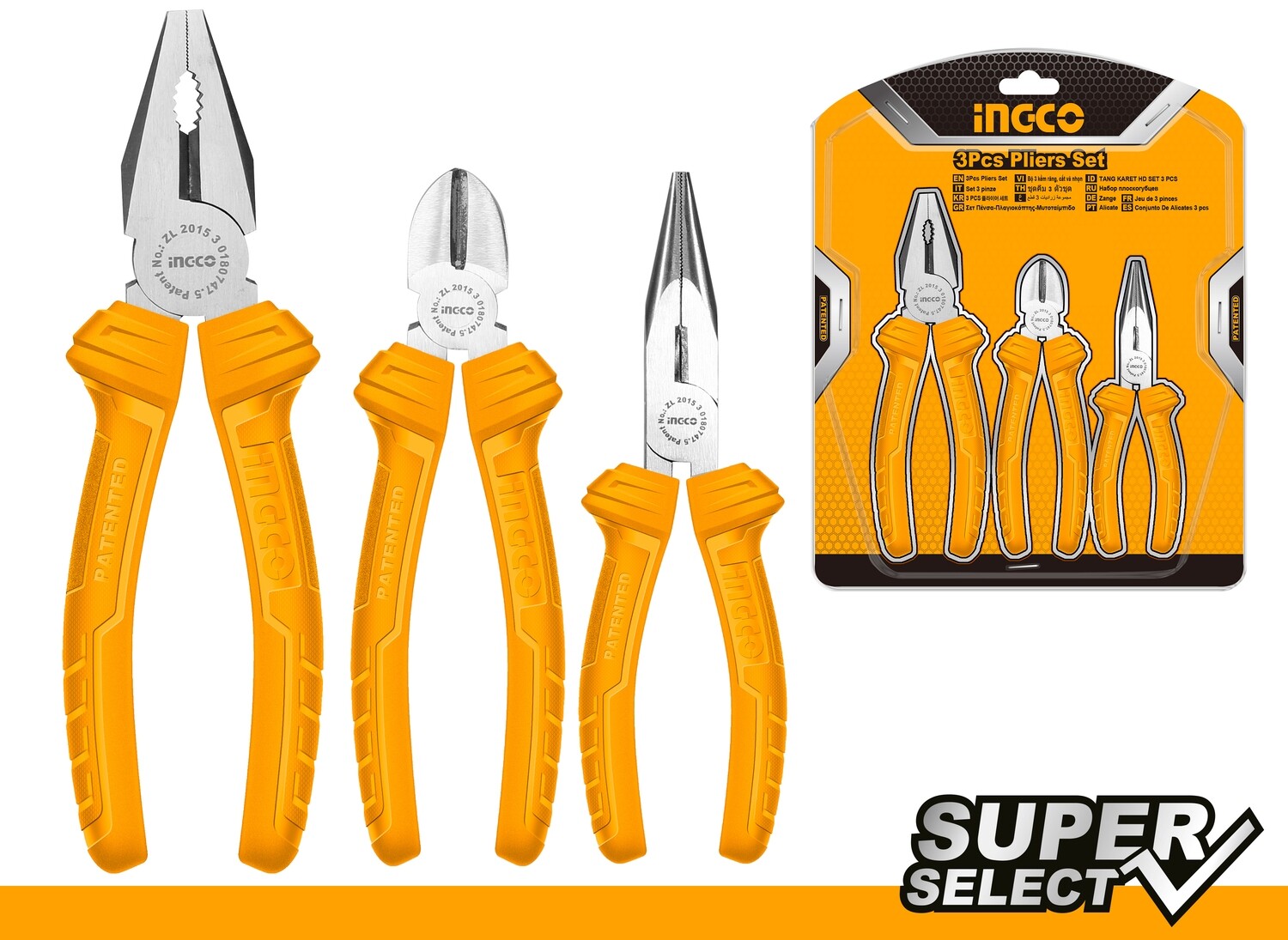 3Pcs Pliers Set INGCO