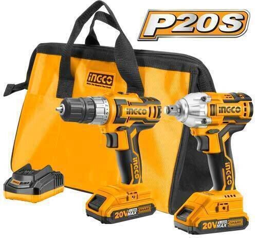 Li-Ion Cordless Drill + Impact Wrench INGCO