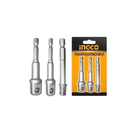 3 Pcs Magnetic Nut Adapters  1/4" - 3/8" - 1/2" Set INGCO