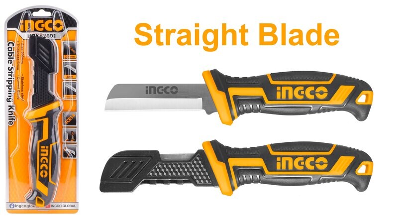 Cable Stripping Knife - Straight Blade - with Cover INGCO