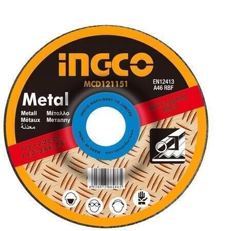 Abrasive Metal Grinding Disc -115mm(4/ 1/2")X6.0mm(1/4")X22.2mm(7/8")