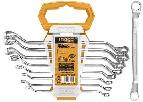 Offset Ring Spanner Set 8 Pcs INGCO