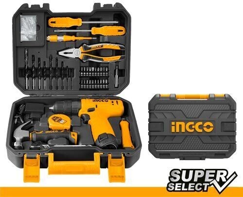 Li-Ion Cordless Drill 12V + 81 Pcs Tool Set INGCO