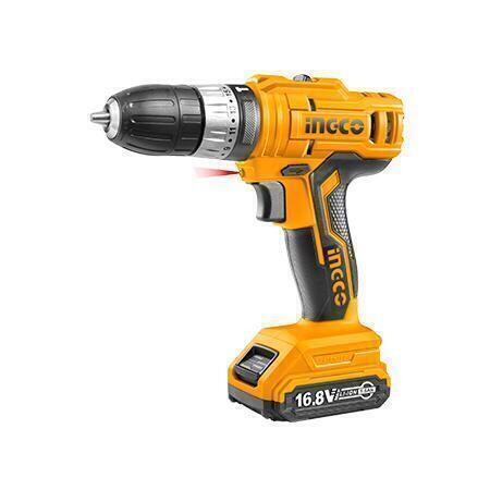 Li-Ion 16.8 V Cordless Impact Drill with Extras INGCO