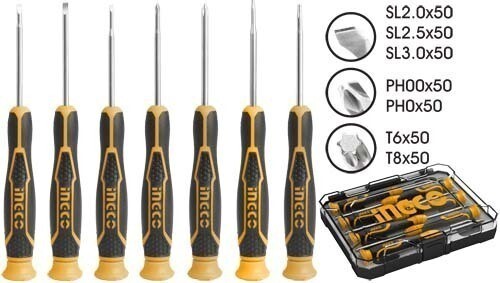 7 Pcs Precision Screwdriver Set INGCO