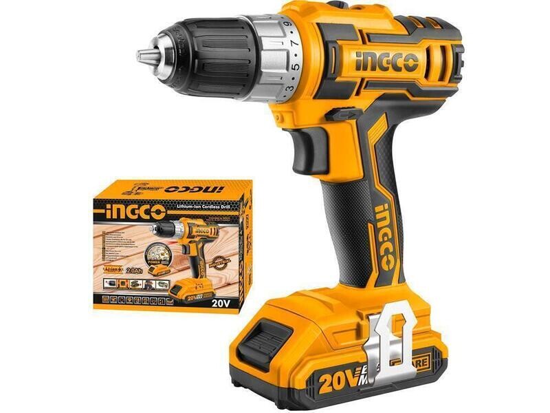 Li-Ion Auto Lock Cordless Drill 10mm 20V INGCO