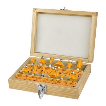 12Pcs Router Bits Set (6mm) INGCO