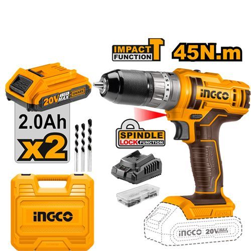 Lithium-Ion Impact Drill 20 Volt 2 Batteries