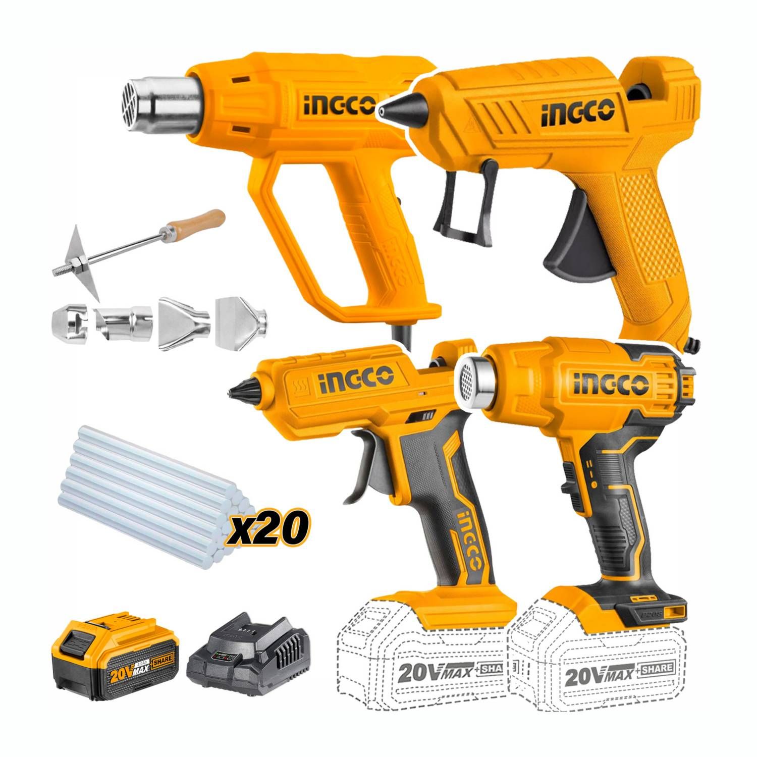 Heat Gun And Glue Gun Combo Kit
