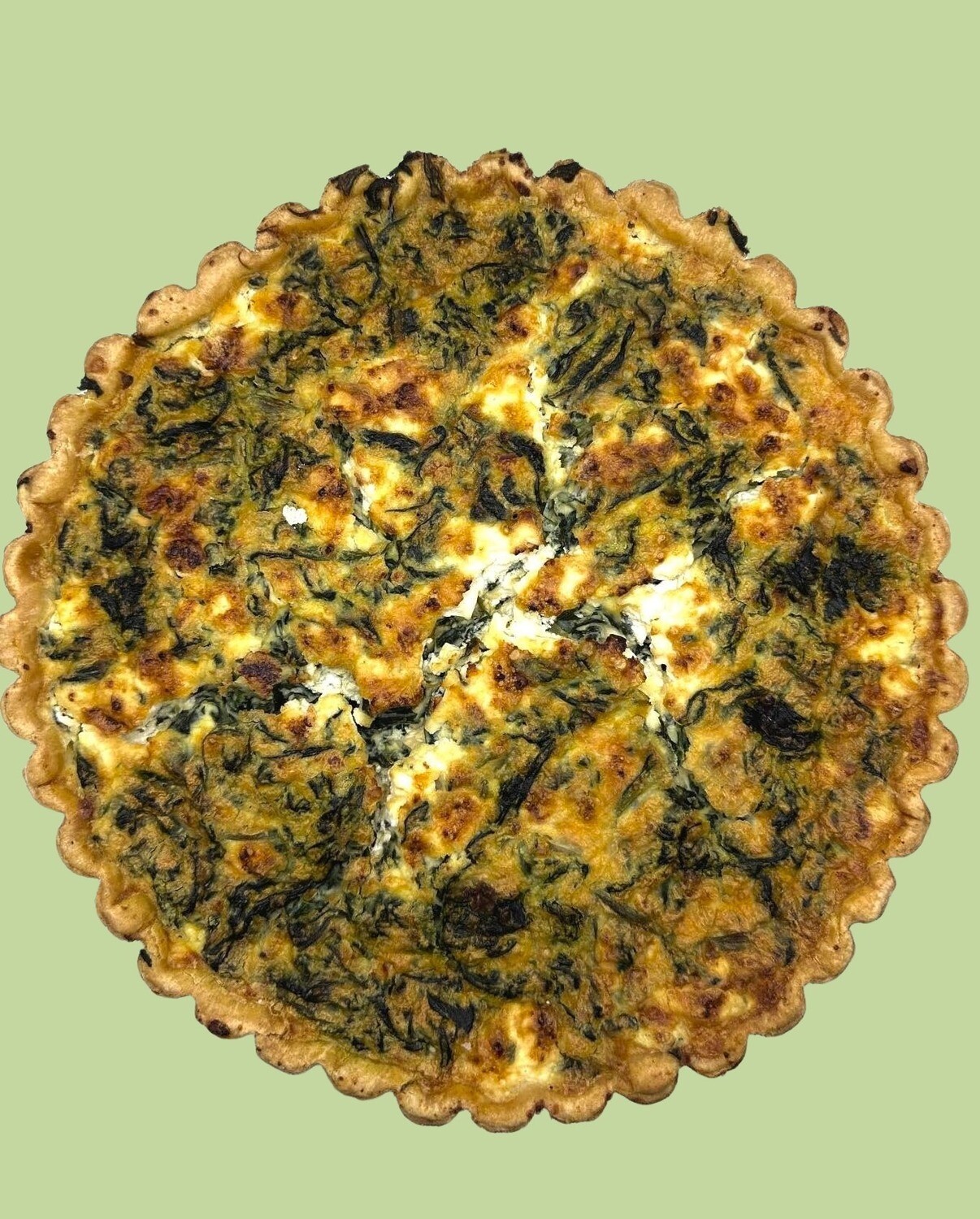 Pandoro Spinach &amp; Feta Quiche - Large 9&quot; Deep Dish